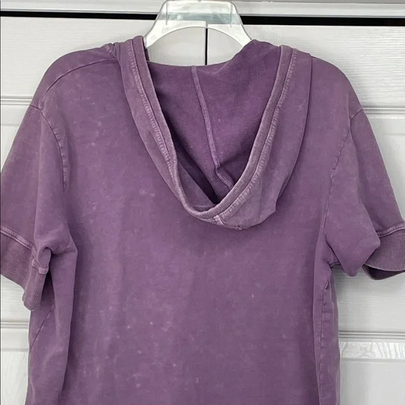 Sew In Love Purple Tye Dye Mint Hooded Short Sleeve Hooded Top Womens Size 1X - Picture 8 of 9